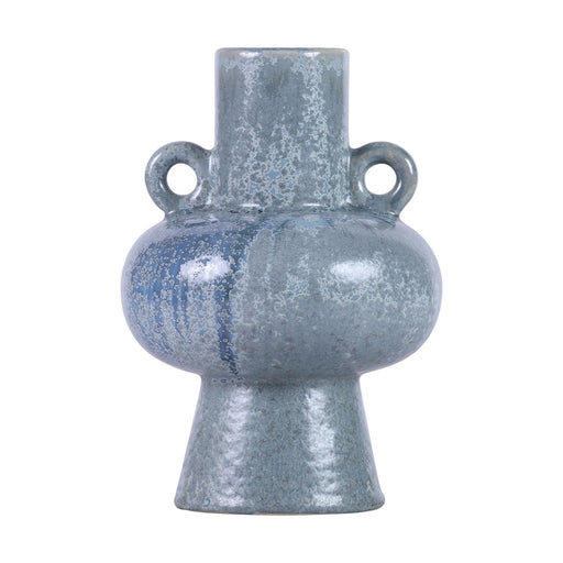 Atlas Lighting Derry Vase, Short, Blue Glazed