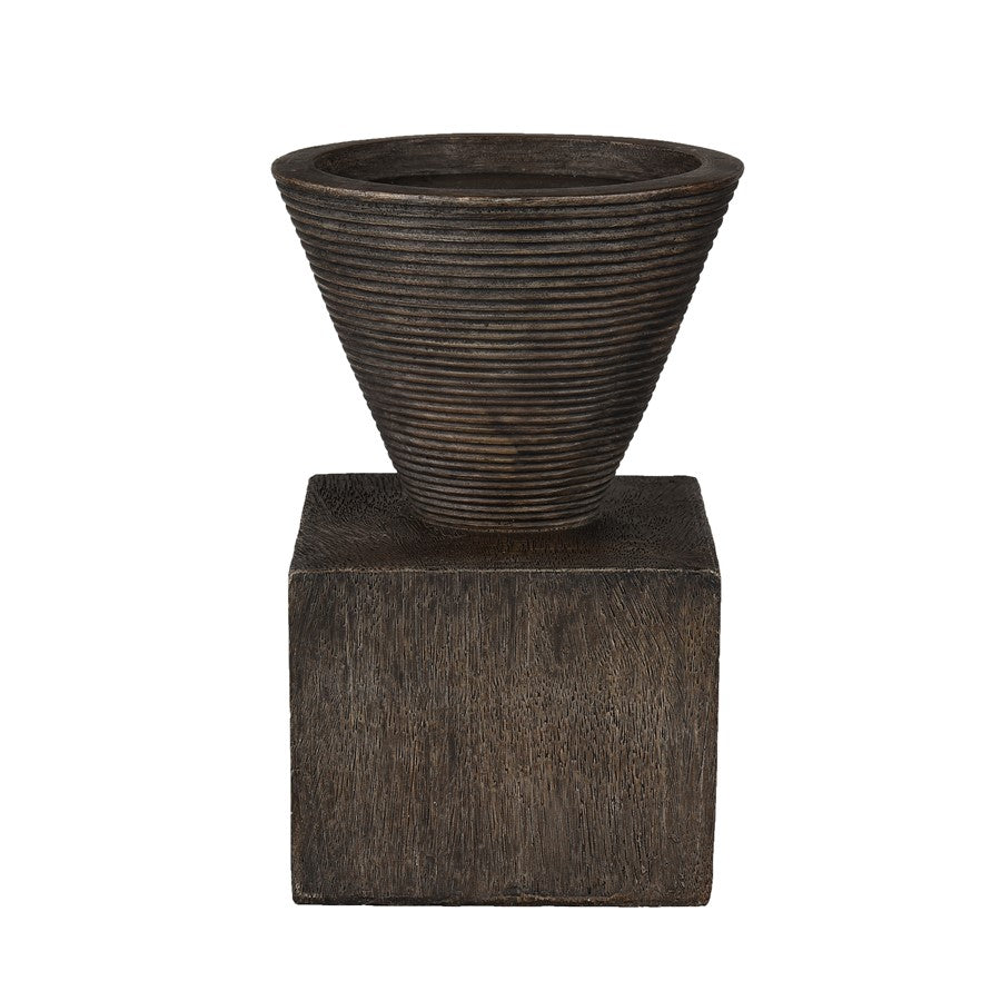 Atlas Lighting Disa Small Candleholder, Dark Brown