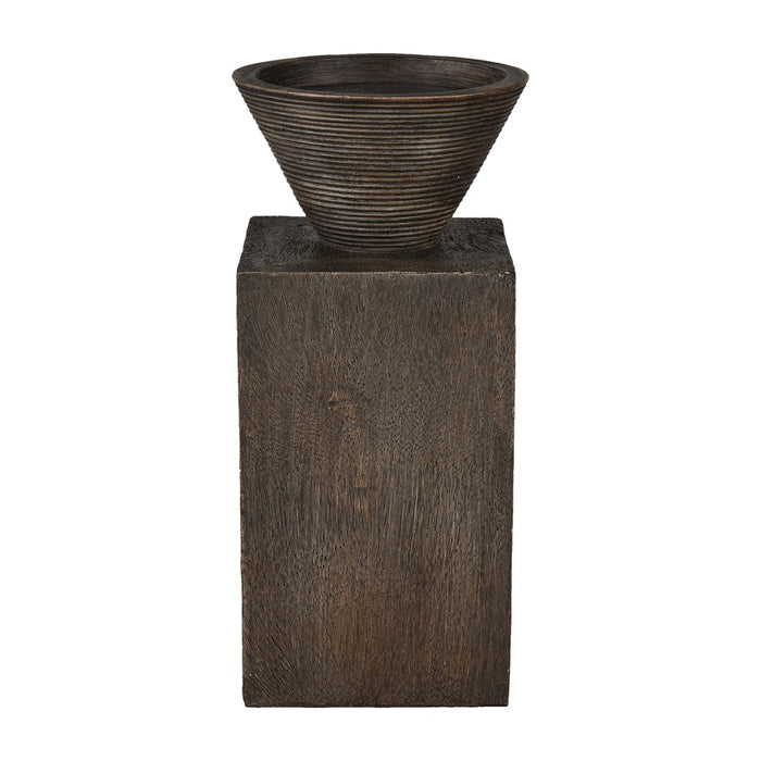 Atlas Lighting Disa Large Candleholder, Dark Brown