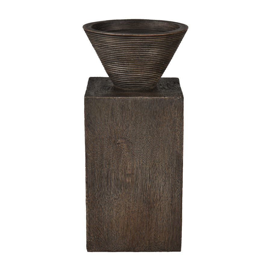 Atlas Lighting Disa Large Candleholder, Dark Brown