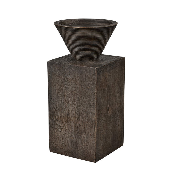 Atlas Lighting Disa Large Candleholder, Dark Brown