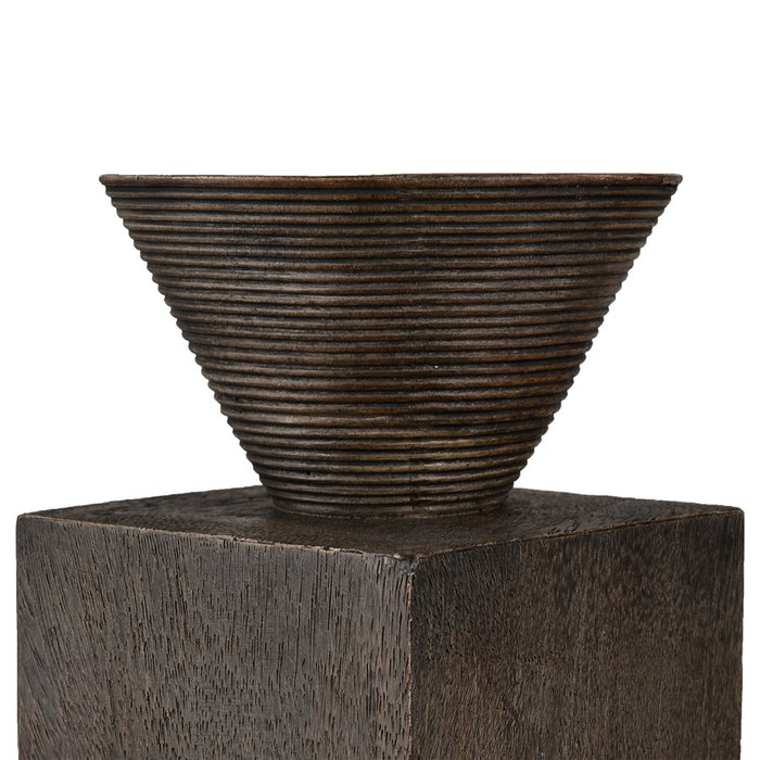 Atlas Lighting Disa Large Candleholder, Dark Brown