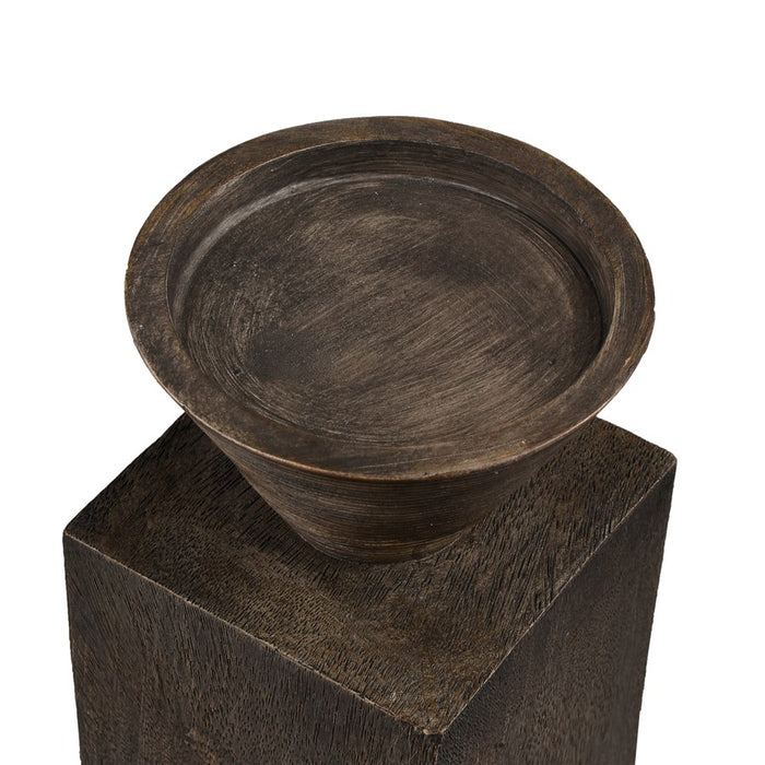 Atlas Lighting Disa Large Candleholder, Dark Brown