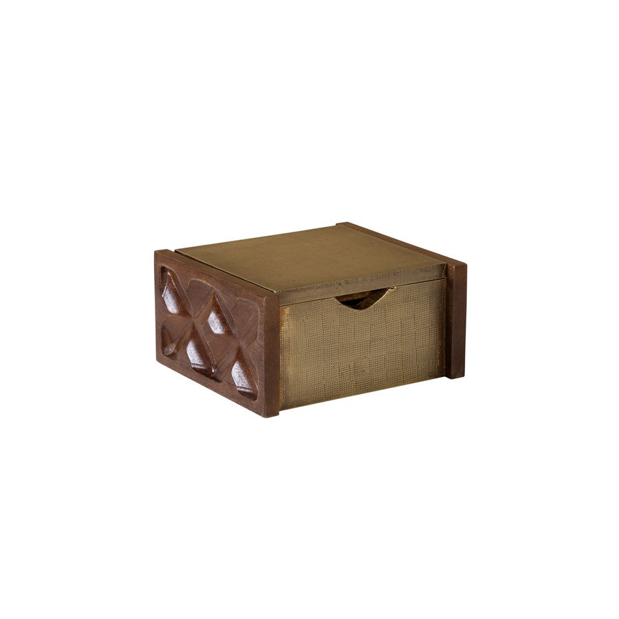 Atlas Lighting Dorsey Box, Small, Aged Brass