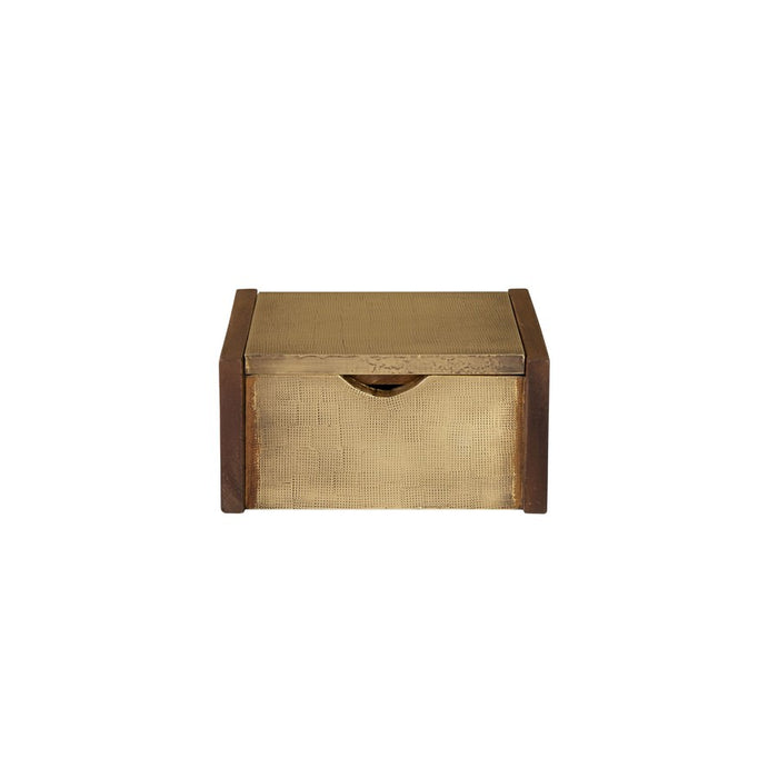 Atlas Lighting Dorsey Box, Small, Aged Brass