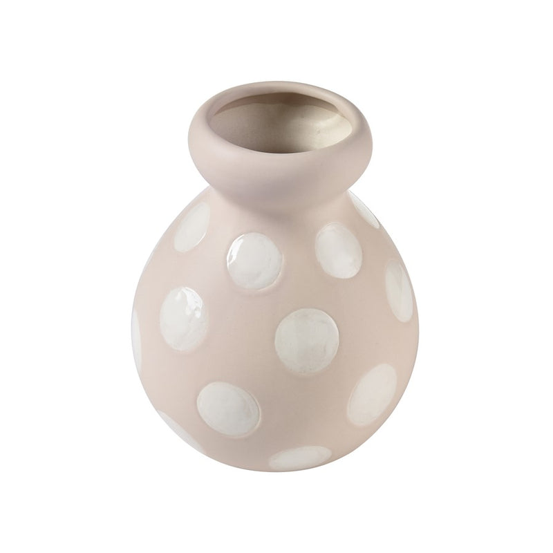 Atlas Lighting Dottie Small Bottle | Taupe and Cream Earthenware | Shelf & Tabletop Decor | 6 x 6 x 7.25 in | Model AC11261-01