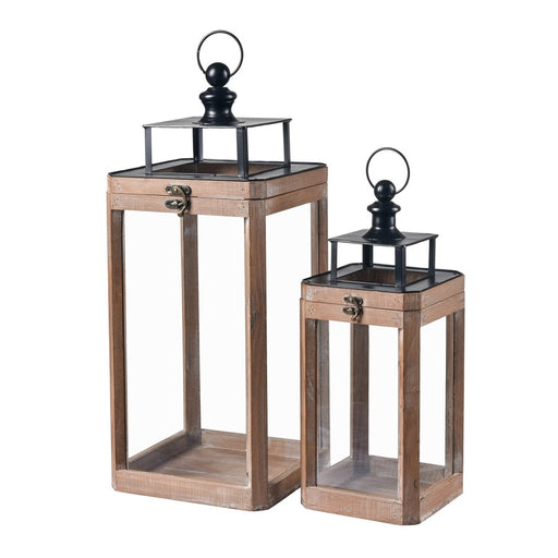 Atlas Lighting Dowd Lantern Set of 2, Brown