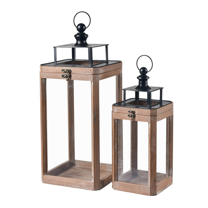 Atlas Lighting Dowd Lantern Set of 2, Brown