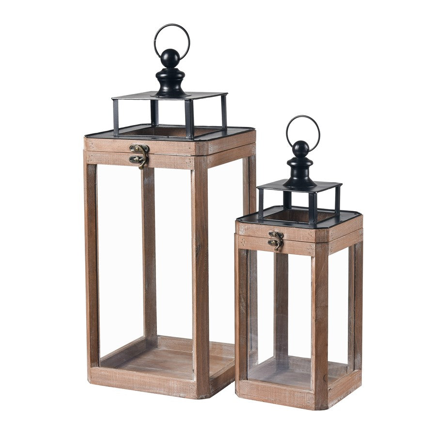 Atlas Lighting Dowd Lantern Set of 2, Brown