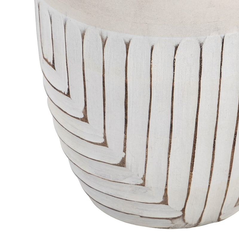 Atlas Lighting Drake Large Vase | White Painted Wood | Shelf & Floor Decor | 7 x 7 x 12.25 in | Model AC11266-01