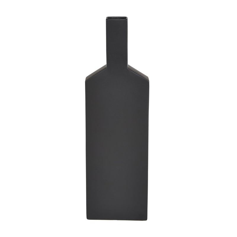 Atlas Lighting Drue Tall Vase | Matte Black Earthenware | Modern Sculptural Decor for Living Room & Entryway | Model AC11270-01