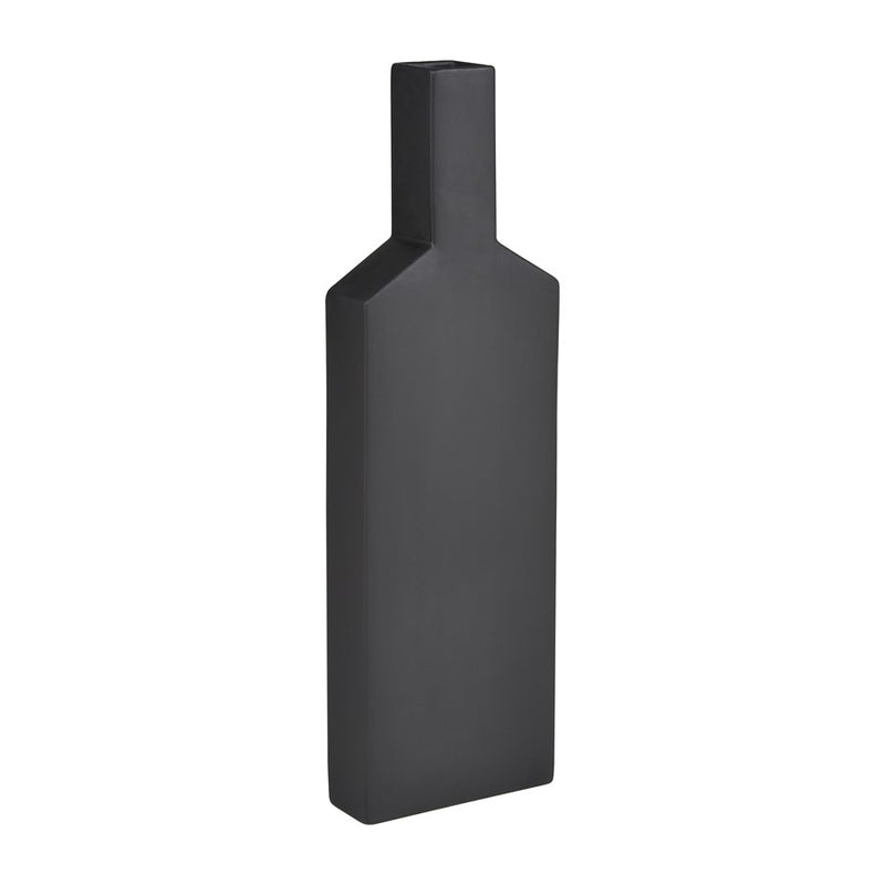 Atlas Lighting Drue Tall Vase | Matte Black Earthenware | Modern Sculptural Decor for Living Room & Entryway | Model AC11270-01