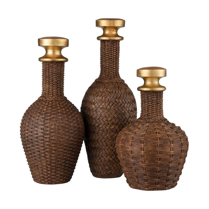 Atlas Lighting Duin Bottle, Set of 3, Brown