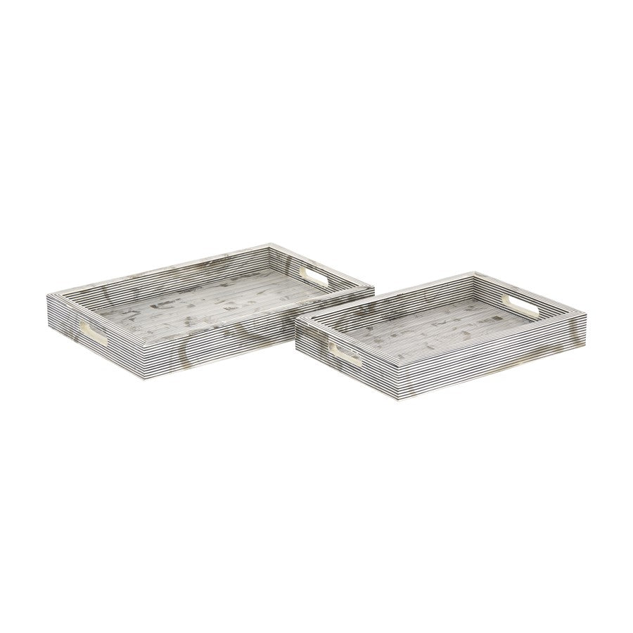 Atlas Lighting Eaton Etched Tray Set of 2, White