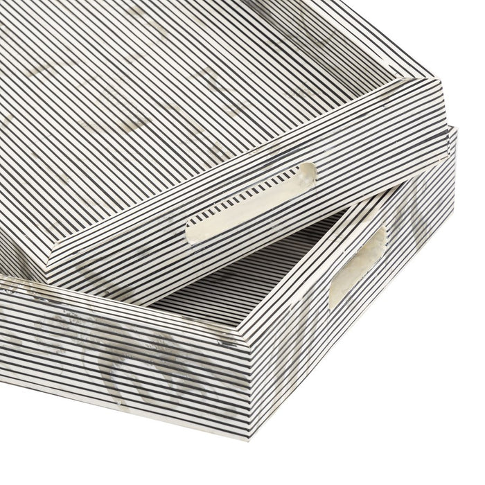 Atlas Lighting Eaton Etched Tray Set of 2, White