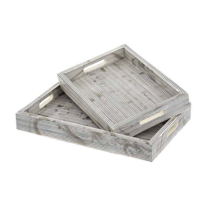 Atlas Lighting Eaton Etched Tray Set of 2, White