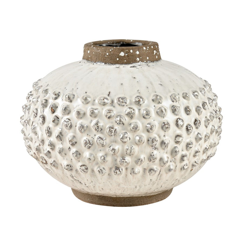 Atlas Lighting Echten Vase | Transitional White Terracotta Earthenware | Decorative Vase for Living Room & Entryway | Model AC11284-01