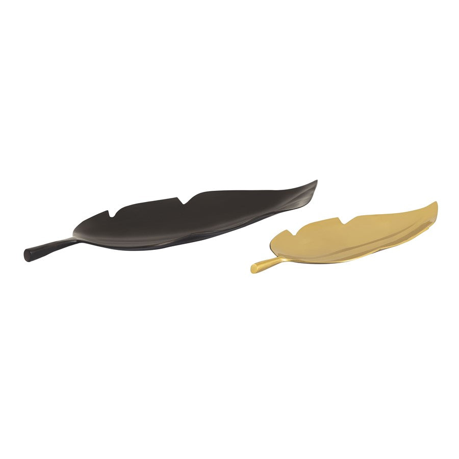 Atlas Lighting Ennis Leaf Tray Set of 2, Bronze/Brass