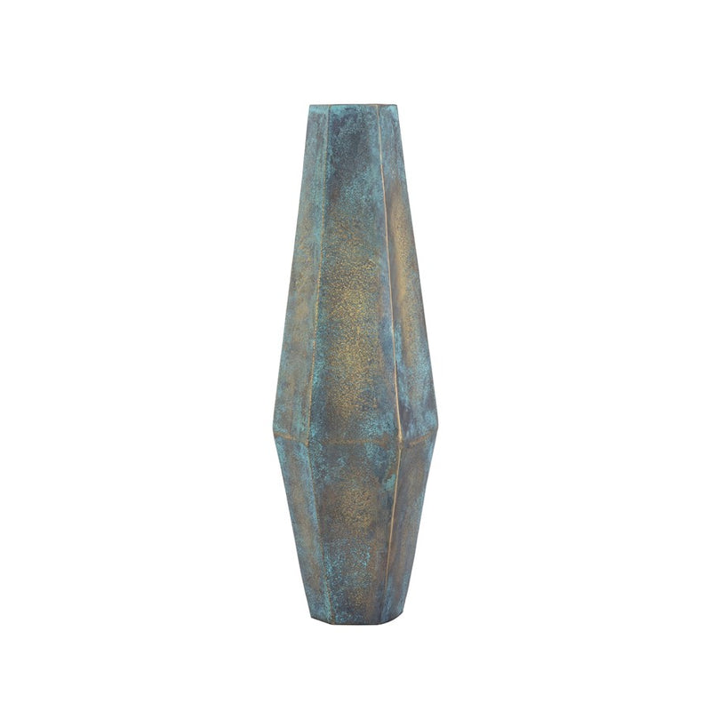 Atlas Lighting Erwin Vase Set of 2 | Oxidized Brass Metal Faceted Vases | Living Room & Entryway Decor | 6.75in W x 6in D x 24in H | Model AC11295-01S