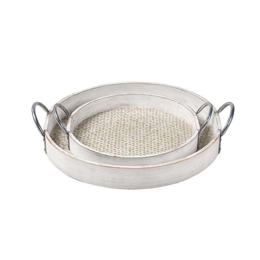 Atlas Lighting Fabian Tray Set of 2, Weathered White