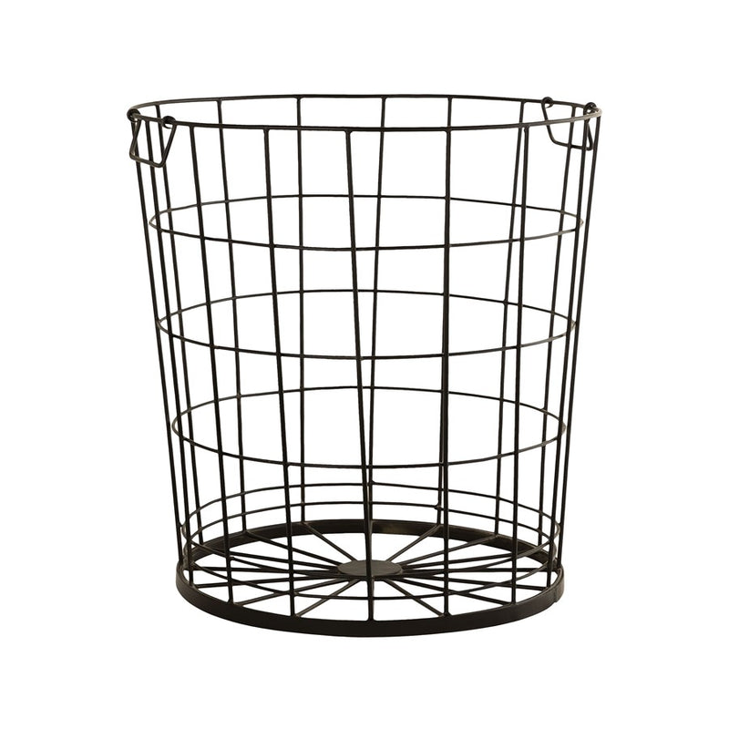 Atlas Lighting Farmhouse 21in Basket | Rustic Dark Brown Metal Wire | Entryway & Living Room Storage | 21 x 21 x 21 in | Model AC11298-01