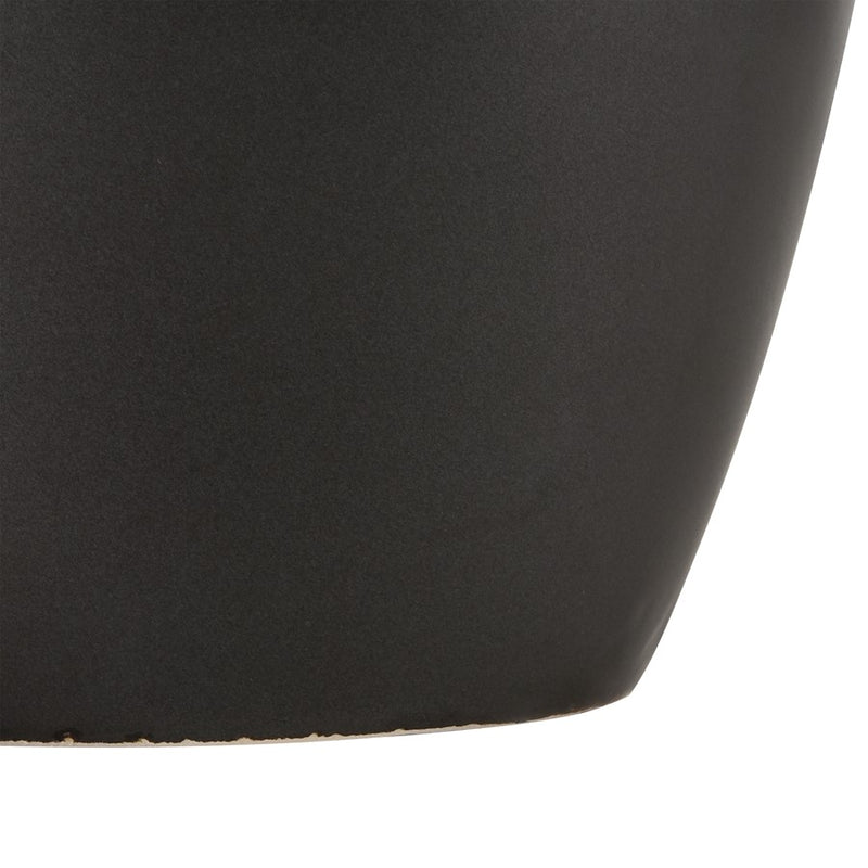 Atlas Lighting Faye Medium Vase | Black Earthenware | Living Room & Entryway Decor | 8 x 8 x 12 in | Model AC11302-02