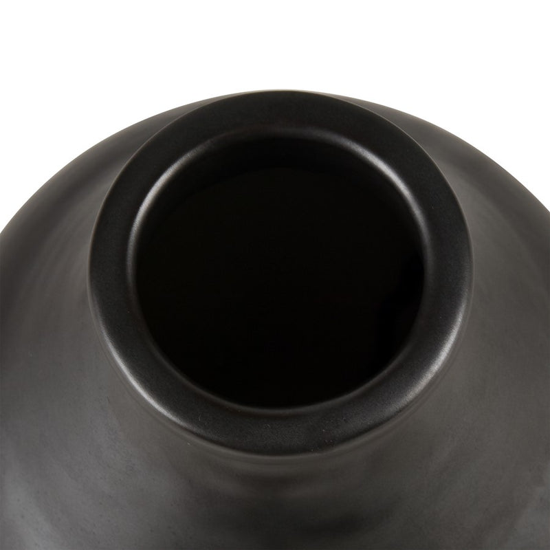 Atlas Lighting Faye Small Vase | Black Earthenware | Shelf & Tabletop Decor | 6.75 x 6.75 x 10 in | Model AC11303-02