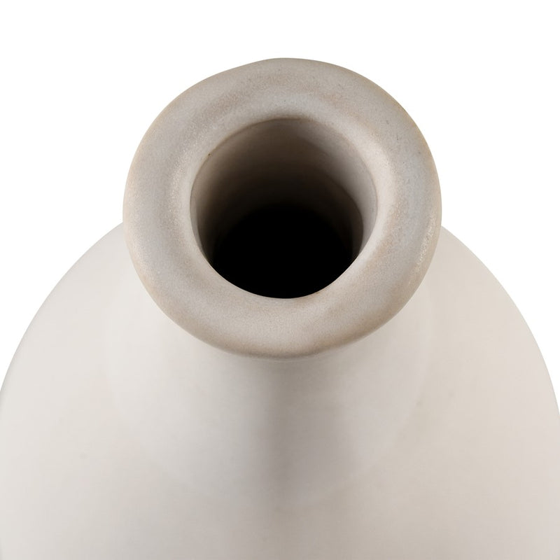 Atlas Lighting Faye 14in Tall Vase | White Earthenware | Living Room & Entryway Decor | 4 x 4 x 14 in | Model AC11304-01