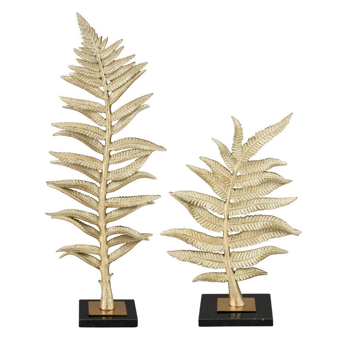 Atlas Lighting Fern Sculpture, Set of 2, Gold