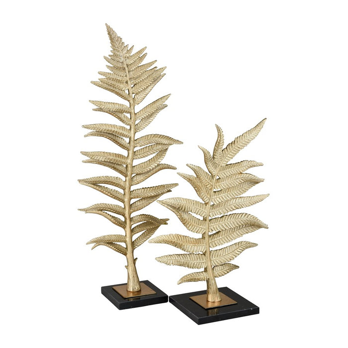 Atlas Lighting Fern Sculpture, Set of 2, Gold