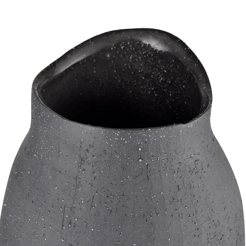 Atlas Lighting Ferraro Tall Vase | Modern Matte Black Earthenware | Living Room & Entryway Decor | 6 x 6 x 12.5 in | Model AC11312-01