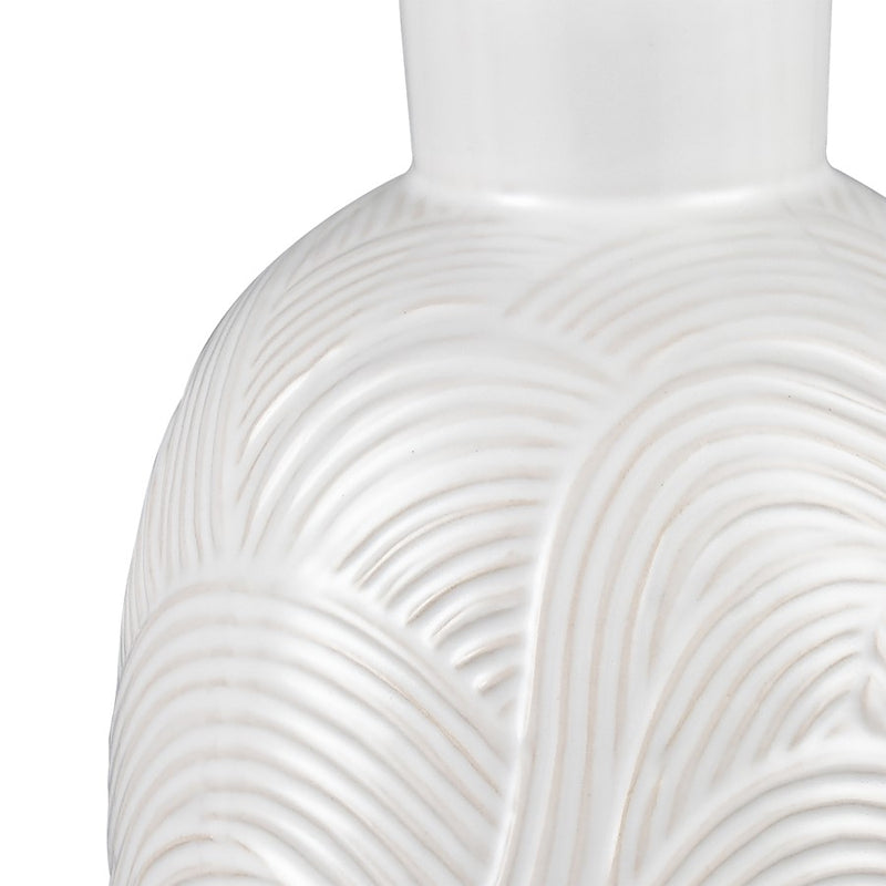 Atlas Lighting Flynn Small Vase | Gloss White Earthenware | Living Room & Entryway Decor | 6.75 x 6.75 x 11.75 in | Model AC11318-01
