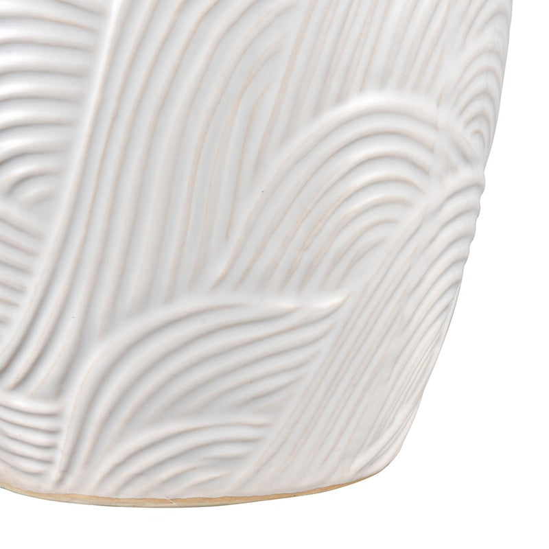 Atlas Lighting Flynn Small Vase | Gloss White Earthenware | Living Room & Entryway Decor | 6.75 x 6.75 x 11.75 in | Model AC11318-01