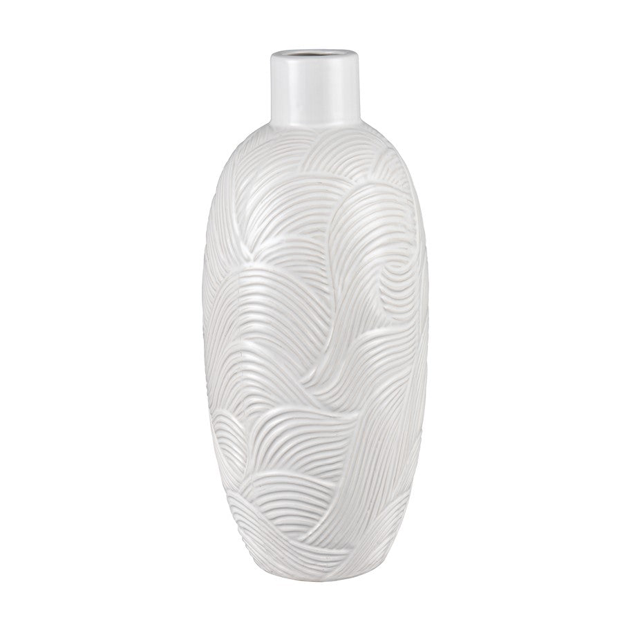 Atlas Lighting Flynn Large Vase, Gloss White