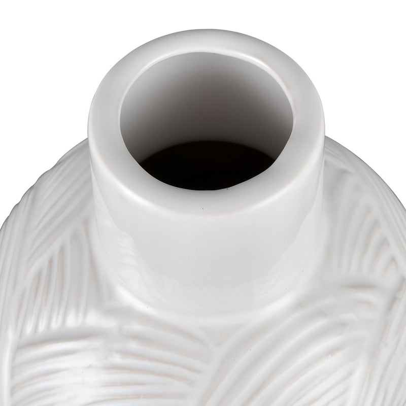 Atlas Lighting Flynn Large Vase | Gloss White Earthenware | Living Room & Entryway Decor | 7 x 7 x 15.75 in | Model AC11318-02