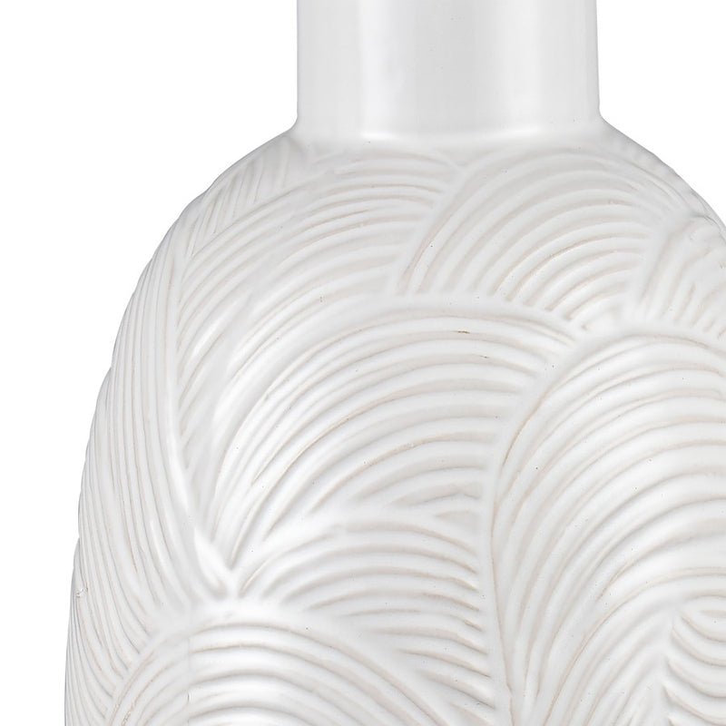 Atlas Lighting Flynn Large Vase | Gloss White Earthenware | Living Room & Entryway Decor | 7 x 7 x 15.75 in | Model AC11318-02