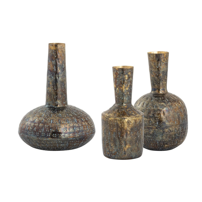 Atlas Lighting Fowler Vase, Set of 3, Patinated Brass