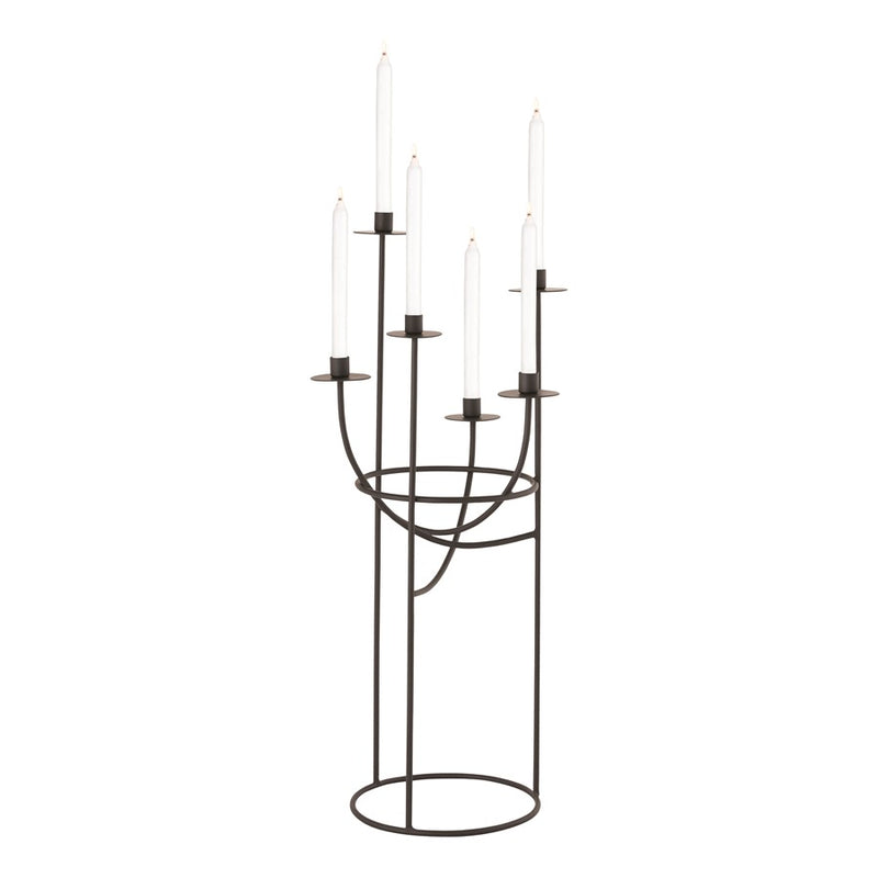 Atlas Lighting Friends Small Candleholder | Modern Matte Black Metal | Dining Room & Mantel Decor | 30.5in H | Model AC11324-01