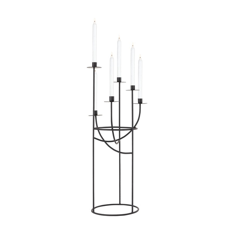 Atlas Lighting Friends Small Candleholder | Modern Matte Black Metal | Dining Room & Mantel Decor | 30.5in H | Model AC11324-01