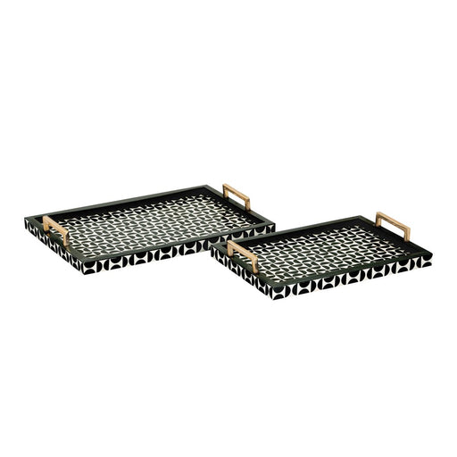 Atlas Lighting Futrelle Tray Set of 2, Dark Green