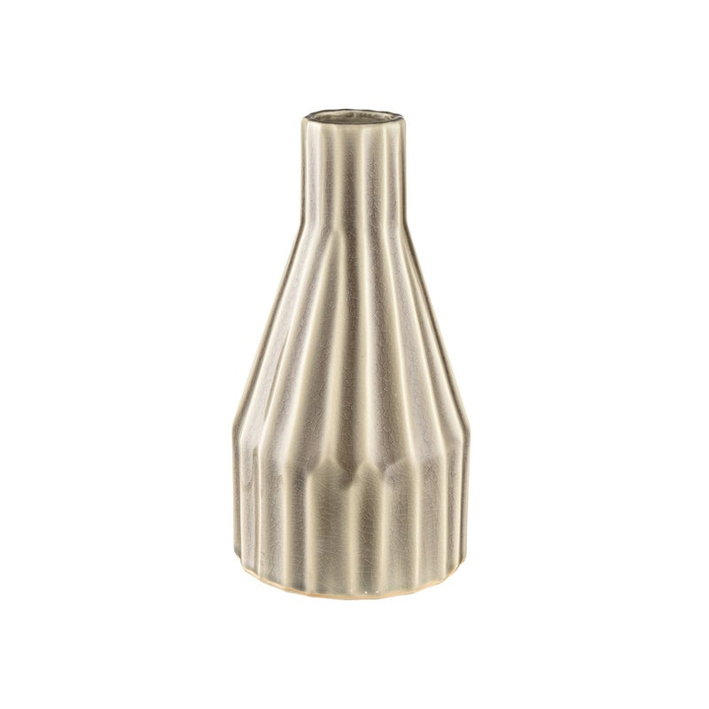 Atlas Lighting Galen Vase Short | Cream and Light Gray Earthenware | Living Room & Shelf Decor | 10.25in H | Model AC11327-01