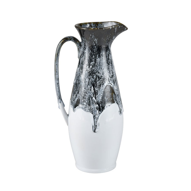 Atlas Lighting Gallemore Pitcher, Black/White Glazed