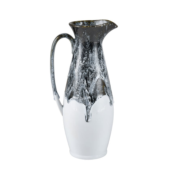 Atlas Lighting Gallemore Pitcher, Black/White Glazed