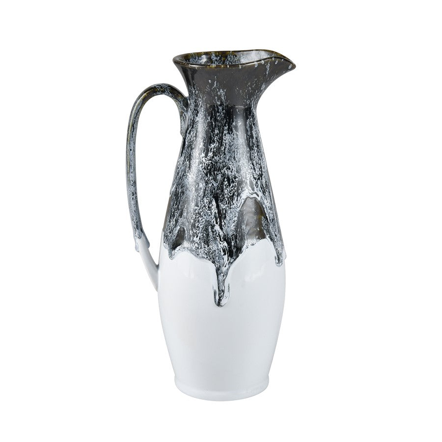 Atlas Lighting Gallemore Pitcher, Black/White Glazed