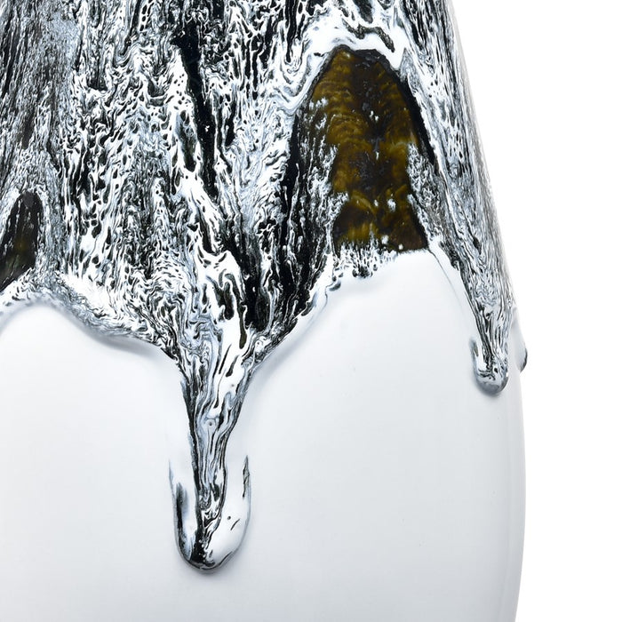 Atlas Lighting Gallemore Pitcher, Black/White Glazed