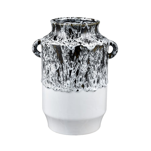 Atlas Lighting Gallemore Vase, Black/White Glazed