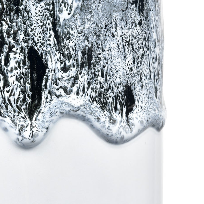 Atlas Lighting Gallemore Vase, Black/White Glazed
