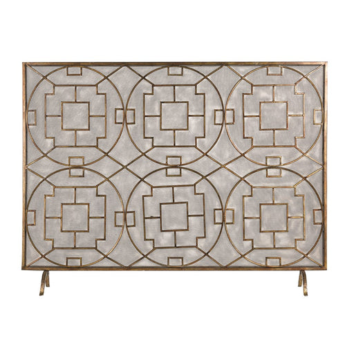 Atlas Lighting Geometric Firescreen, Antique Bronze
