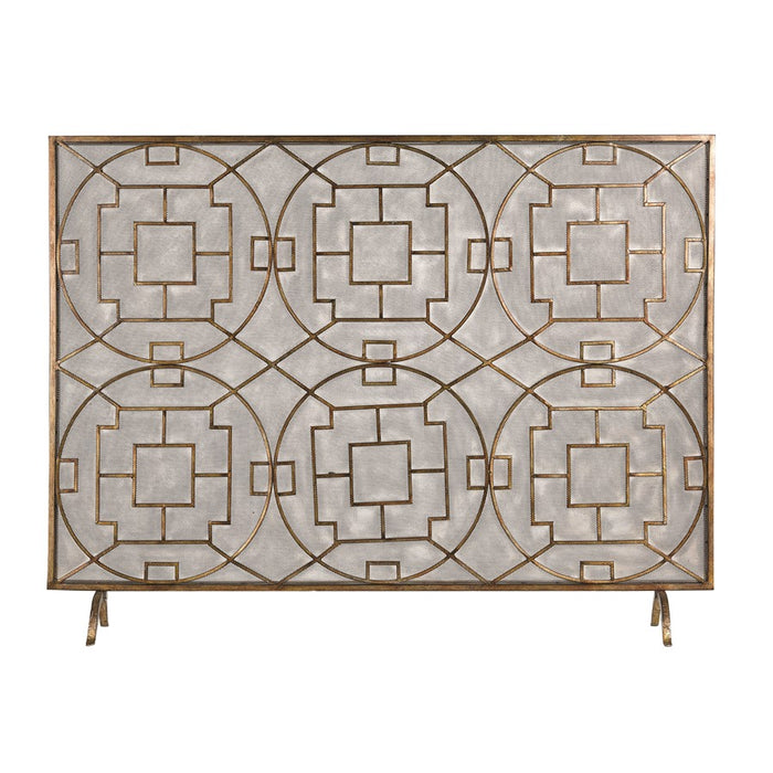 Atlas Lighting Geometric Firescreen, Antique Bronze