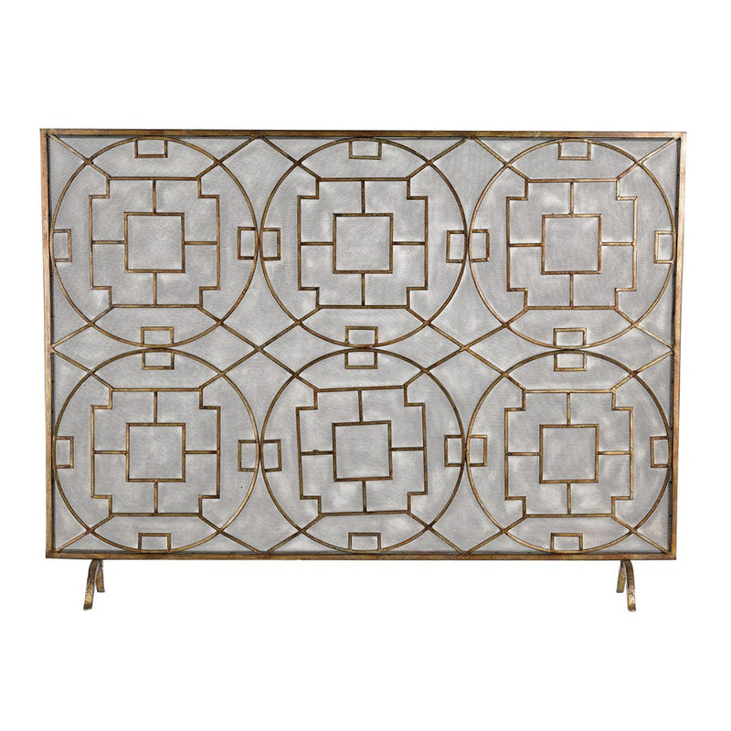 Atlas Lighting Geometric Firescreen, Antique Bronze